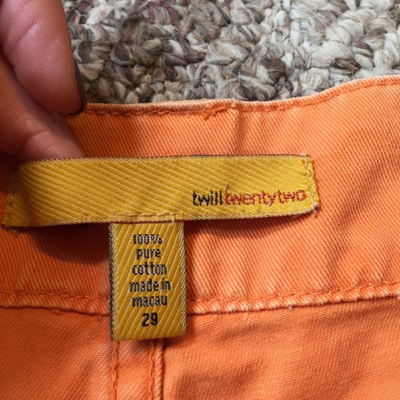 🔴Anthropologie Twill Twenty two orange Jean Skirt - Picture 2 of 5